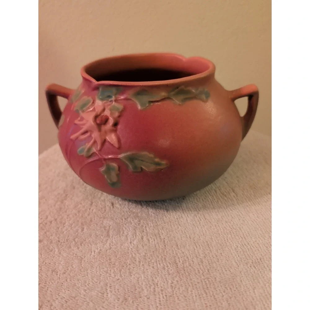 Vintage 1941 Roseville Pottery Tan/Orange Planter Vase Pot #399-4
